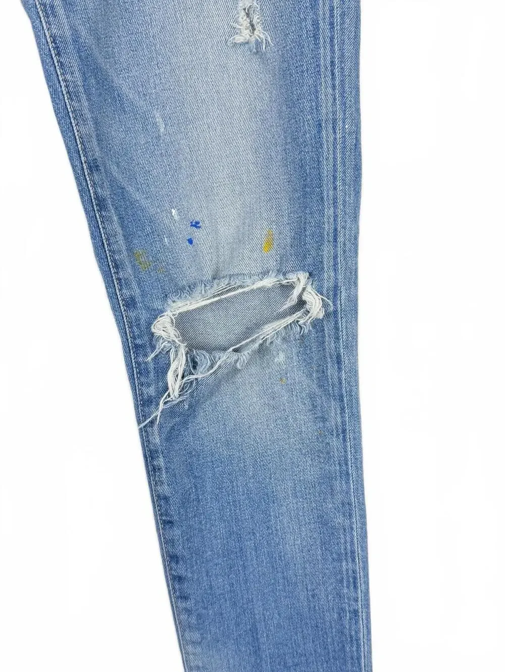 MOUSSY Vintage Dixie Skinny Jeans Distressed Paint Splatter Size 26